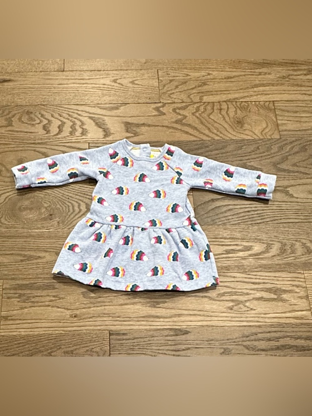 Baby Boden Rainbow Hedgehog Sweatshirt Dress 3-6M 68cm Grey Fleece Infant